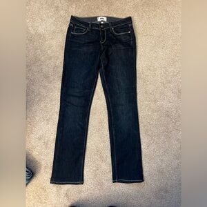 PAIGE Dark Blue Straight Leg Jeans